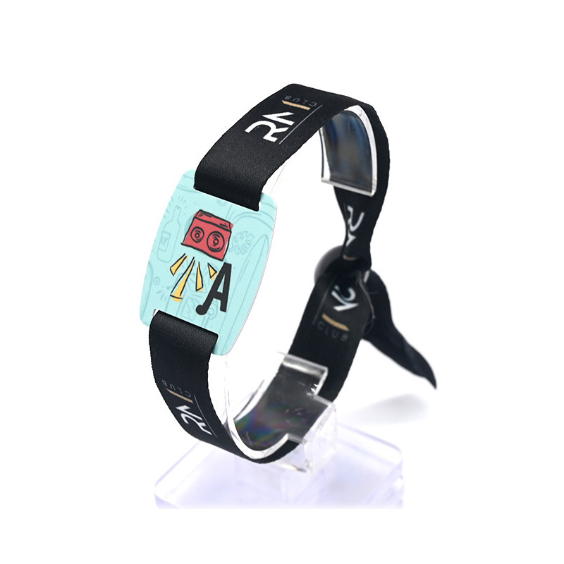 RFID硅胶腕带定造厂家NFC尼龙织唛IC腕带织唛手环